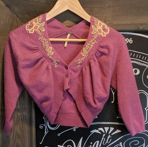 Cropped embroidered sweater by Free People
